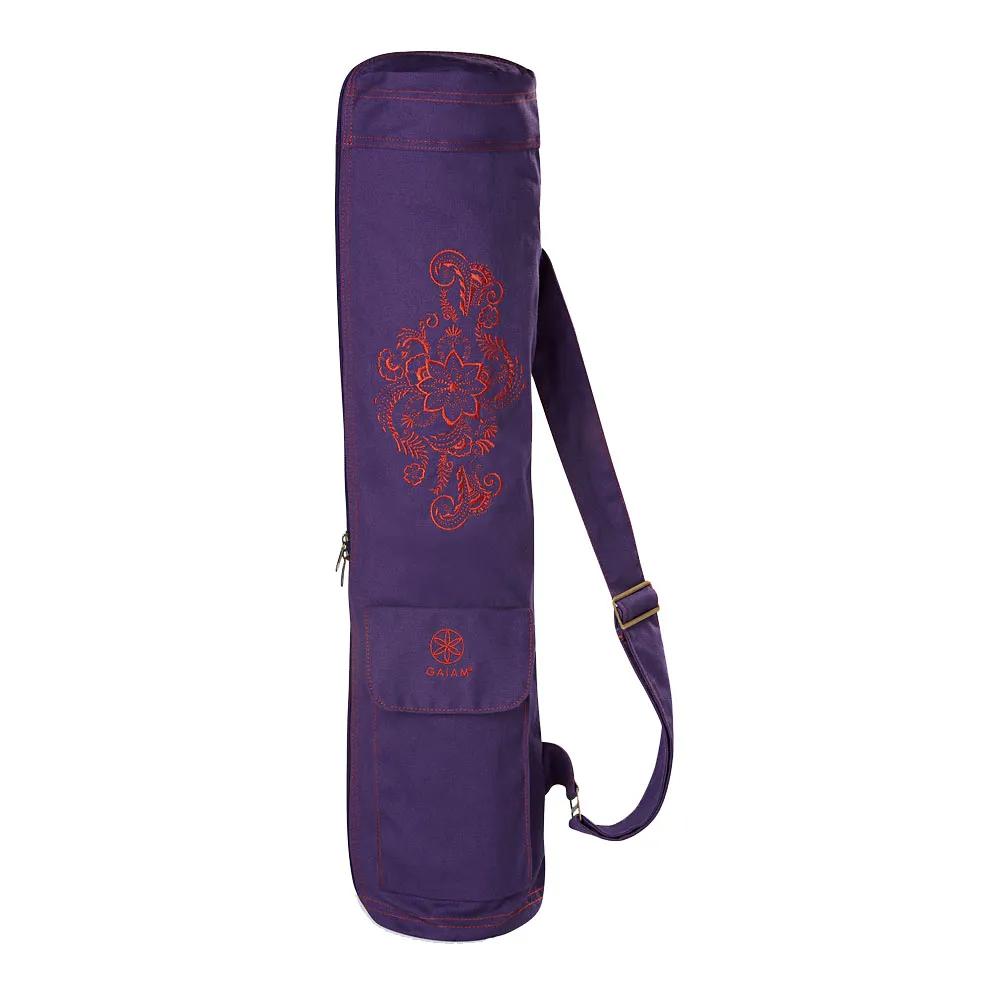 Koop Yogatas - Gaiam Embroidered Cargo Mat Bag - Aubergine Swirl - 018713629142