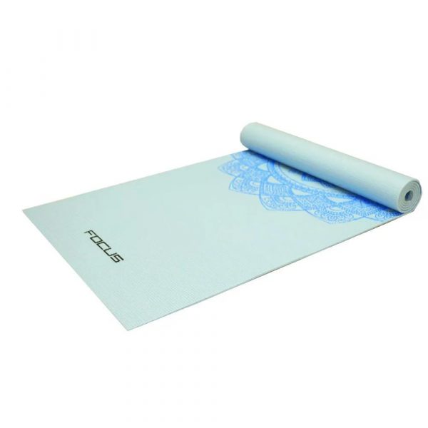 Koop Yogamat - Focus Fitness - Blauw met print - 8718627091357