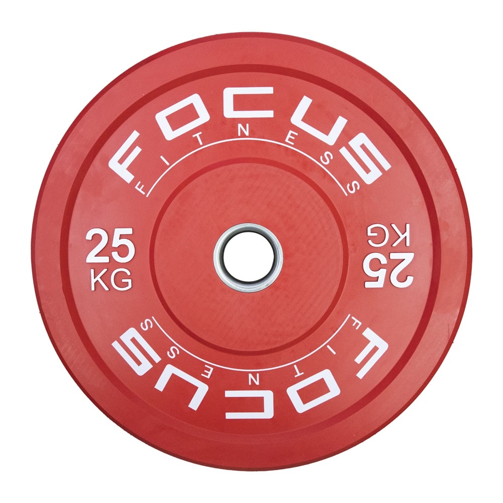 Koop Olympische halterschijf 50 mm - Focus Fitness Bumper plate - 25 kg - R - 8718627095966