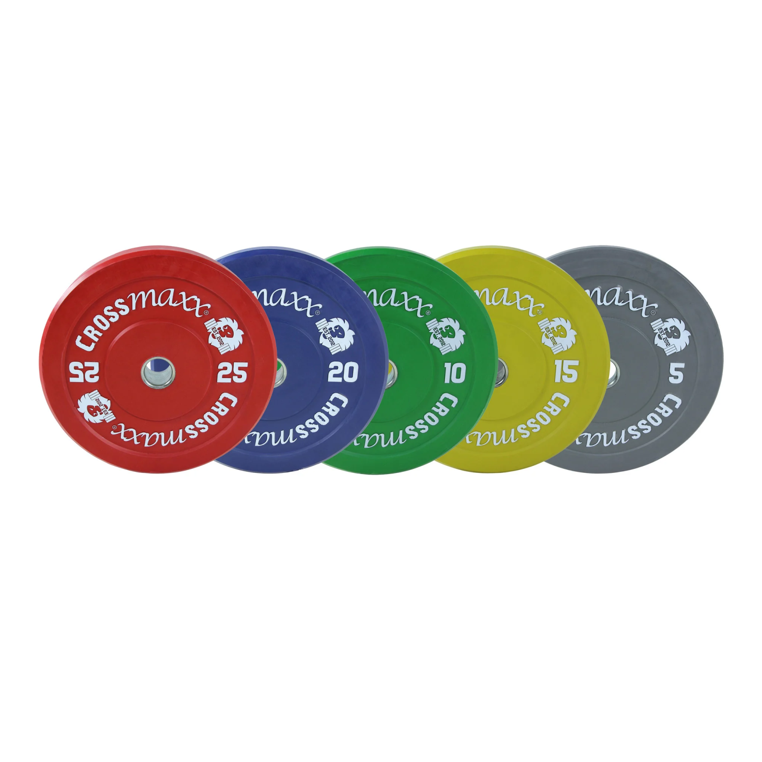 Aanbieding Lifemaxx Crossmaxx bumper plate 50mm coloured 25 kg bij allesmetsport.nl