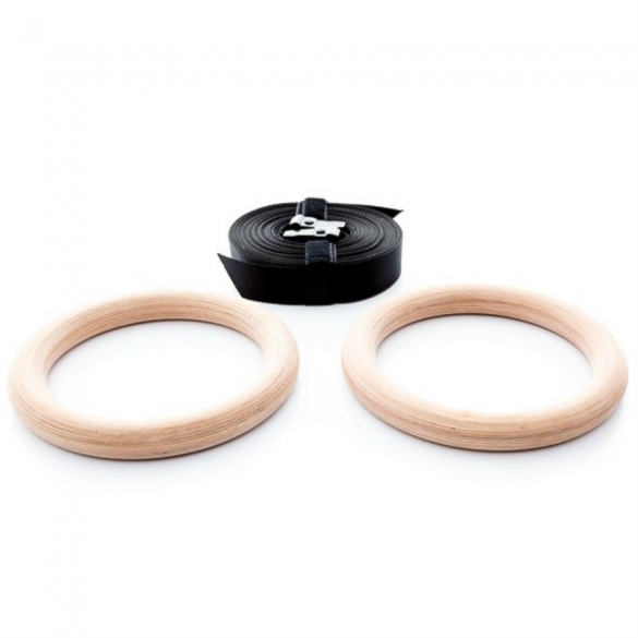 Aanbieding Muscle Power Houten Ringen Set MP1053 bij allesmetsport.nl