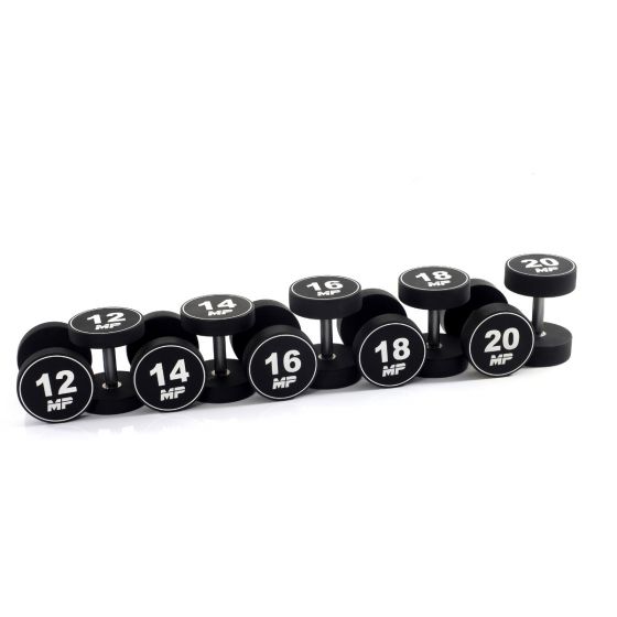 Aanbieding Muscle Power dumbbellset urethaan 12 - 20 kg bij allesmetsport.nl