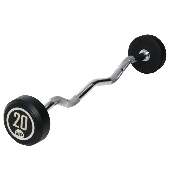 Aanbieding Muscle Power Rubber vaste curl halterstang 20 kg bij allesmetsport.nl