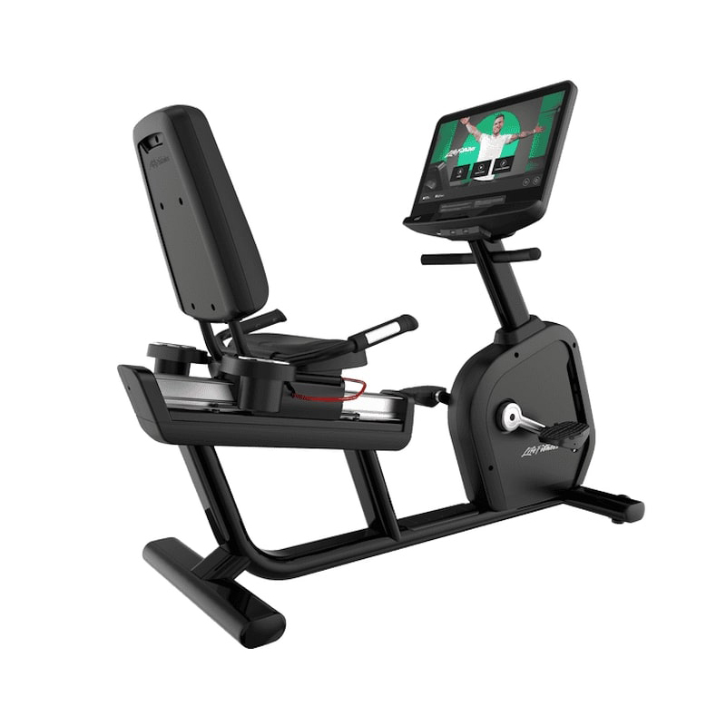 Aanbieding Life Fitness Aspire Lifecycle Recumbent Bike ligfiets SE4 16 inch console bij allesmetsport.nl